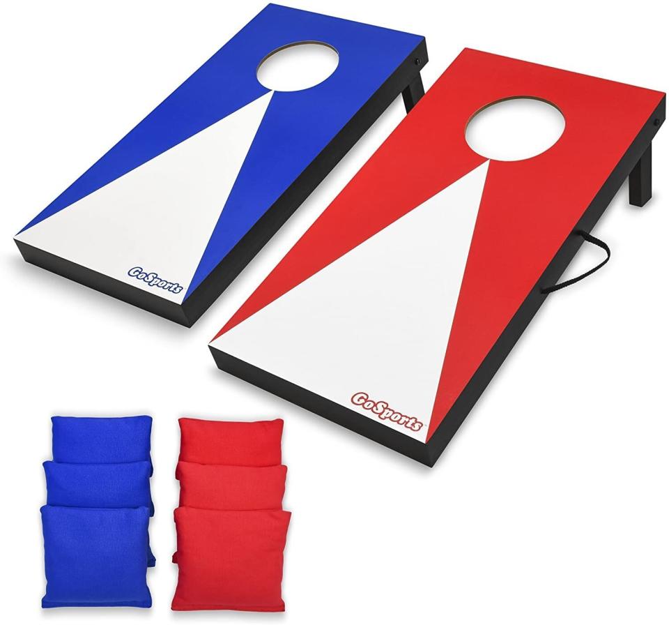 Find this <a href="https://amzn.to/38xiMHM" target="_blank" rel="noopener noreferrer">GoSports Portable Size Cornhole Game Set </a>for $33 on <a href="https://amzn.to/38xiMHM" target="_blank" rel="noopener noreferrer">Amazon</a>.