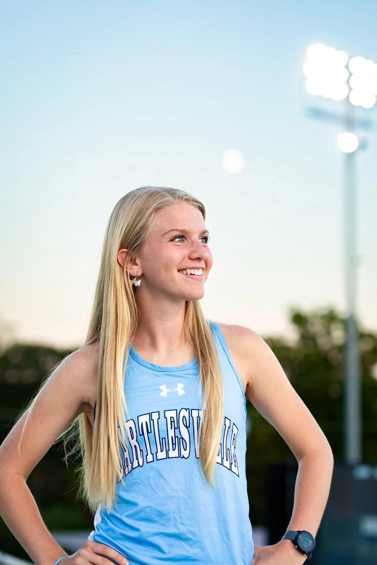 Senior Gentry Turner has excelled in both track and cross country during her Bartlesville High School running career.