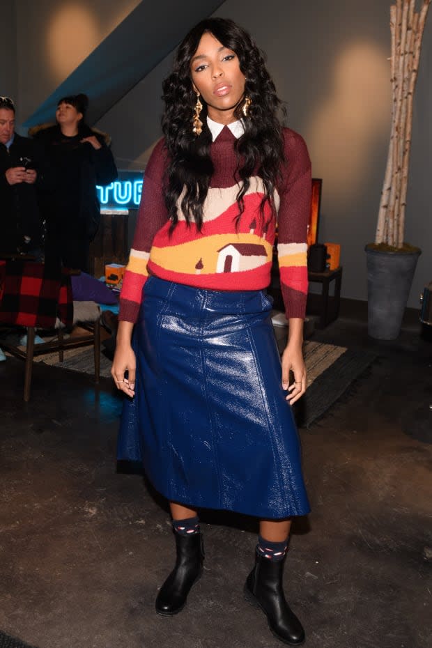 Jessica Williams in Rachel Antonoff at the Sundance Film Festival in 2019.