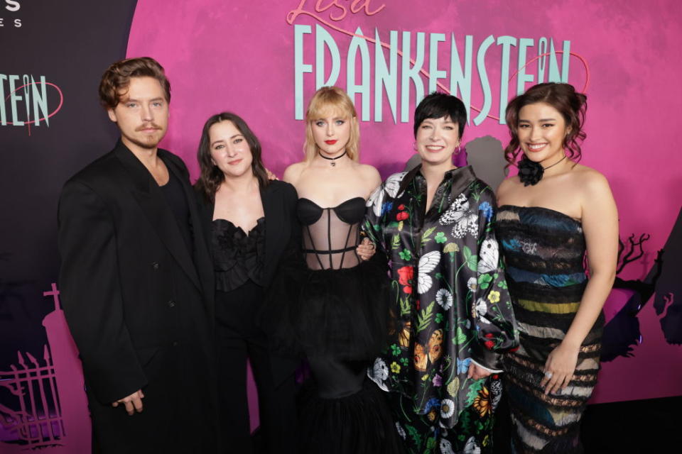 Cole Sprouse, Zelda Williams, Kathryn Newton, Diablo Cody and Liza Soberano seen at Focus Features’ “Lisa Frankenstein” Los Angeles Special Screening at Hollywood Athletic Club on Feb. 5, 2024 in Hollywood, Calif. (Photo by Eric Charbonneau/Getty Images for Focus Features)