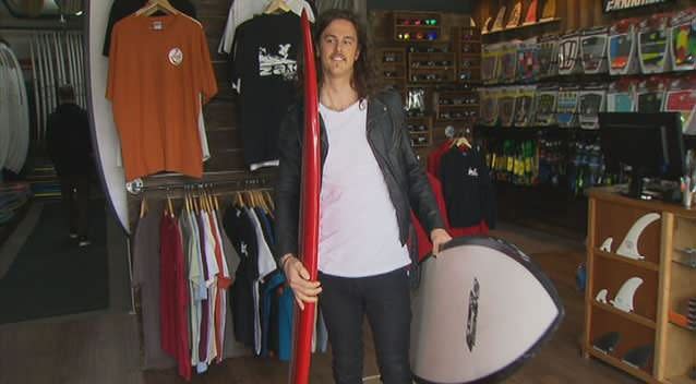 Some detective work and a chance encounter saw Ross Moresi nab the thief who stole his surfboards. Photo: 7NewsMelb