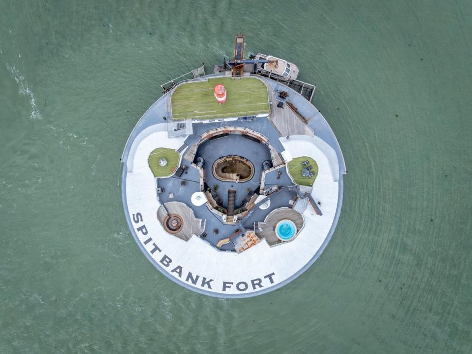Spitbank Fort has its own wine cave and a fire pit on deck (Savills)