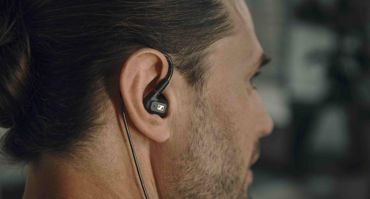 These Sennheiser’s IE 300 in-ear buds will have you strutting like a rock star. (Sennheiser)