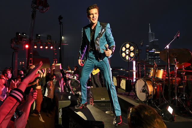 <p>Bryan Bedder/NBC/NBCU Photo Bank via Getty </p> The Killers performing at 'The Tonight Show Starring Jimmy Fallon' September 2021