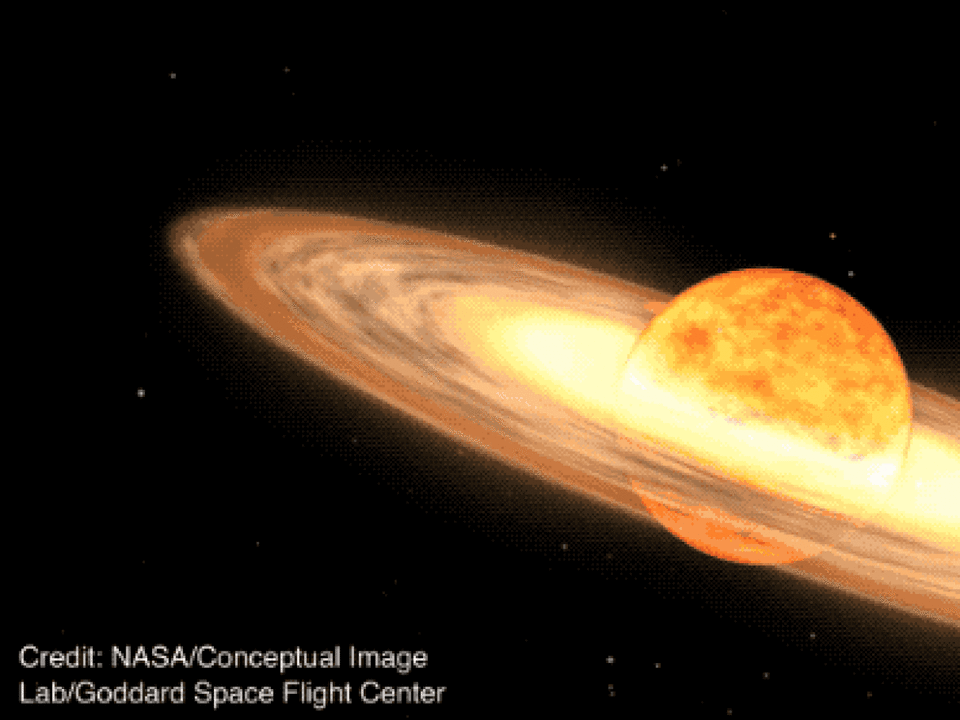 A binary star system in the constellaion Corona Borealis consists of a white dwarf that pulls material off a neighbouring red giant, leading to exceptionally bright explosions every 79 to 80 years.  (NASA’s Goddard Space Flight Center - image credit)