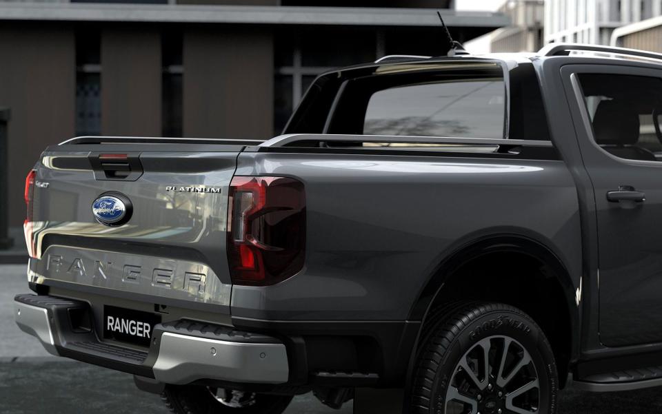 A rear view of the Ford Ranger