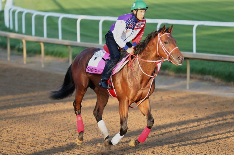 Japanese contender Forever Young trains at Churchill Downs for the May 4 Kentucky Derby. Photo courtesy of Churchill Downs