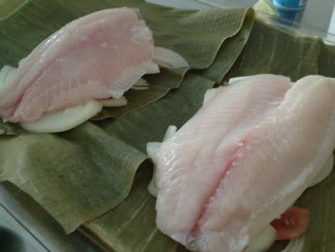 Fish ready to wrap and close 