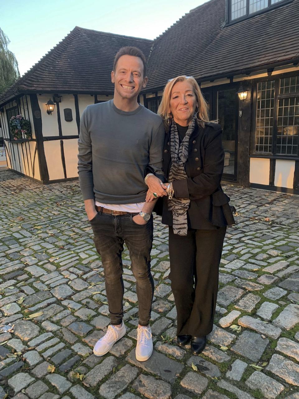 Joe Swash with his mum Kiffy who has been a foster carer. (BBC)