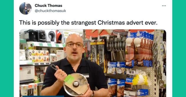 Robert Dyas' six-year-old spoof ad is continuing to amaze people (Photo: Twitter @chuckthomasuk)