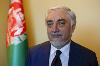 Abdullah Abdullah, head of Afghanistan's National Reconciliation Council, talks to The Associated Press following an interview on the sidelines of a diplomatic forum in Antalya, Turkey, Friday, June 18, 2021. Abdullah expressed concerns hat the Taliban will have no interest in a political settlement with the U.S.-supported government in Kabul following the departure of U.S. and NATO forces. By Sept. 11 at the latest, around 2,300-3,500 remaining U.S. troops and roughly 7,000 allied NATO forces are scheduled to leave Afghanistan,, ending nearly 20 years of military engagement. (AP Photo/Mehmet Guzel)