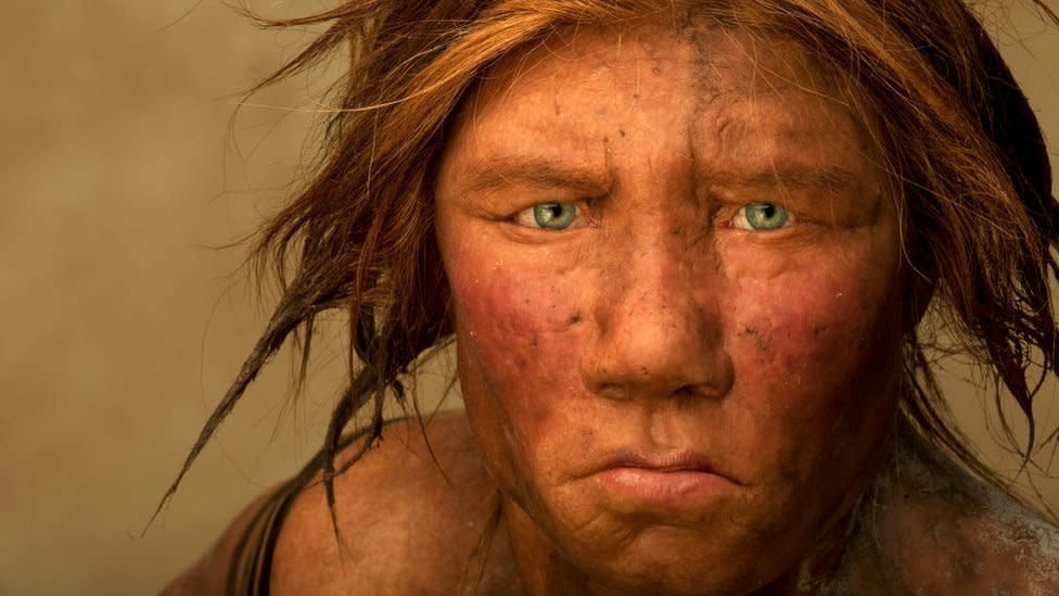 Recreación de una mujer neandertal.