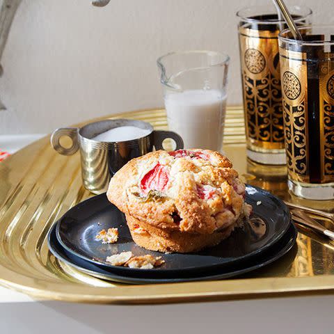 Jumbo Strawberry-and-Rhubarb Muffins