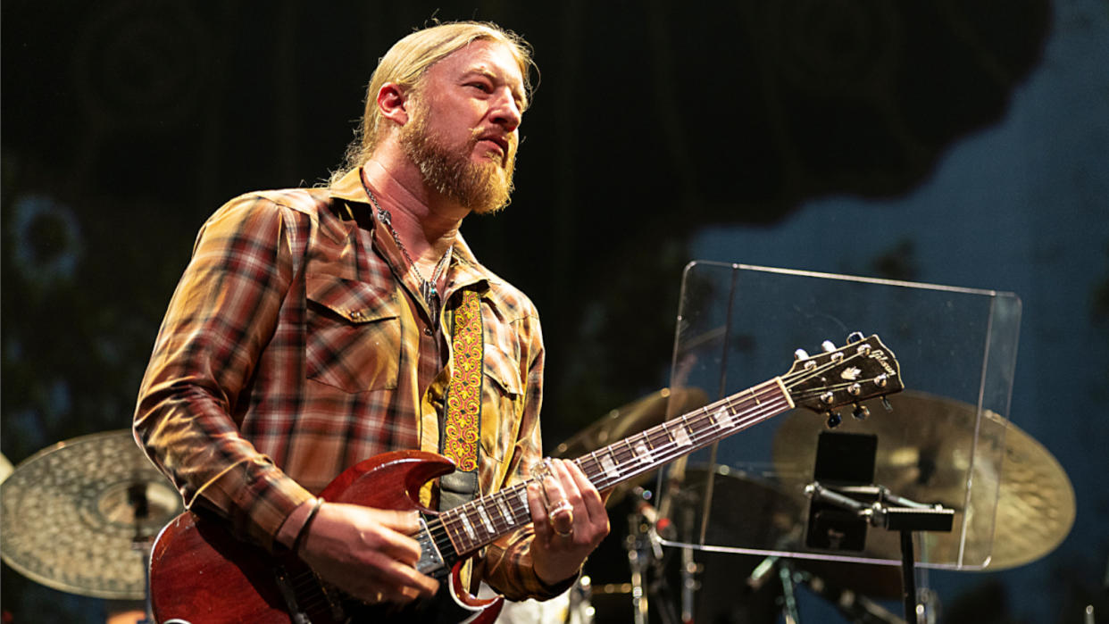  Guitarist Derek Trucks of Tedeschi Trucks Band performs at PNC Music Pavilion on July 23, 2022 in Charlotte, North Carolina. 