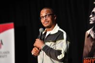 T.I. takes the mic during Netflix’s <em>Rhythm + Flow</em> screening in Atlanta at Clark Atlanta University on Tuesday.