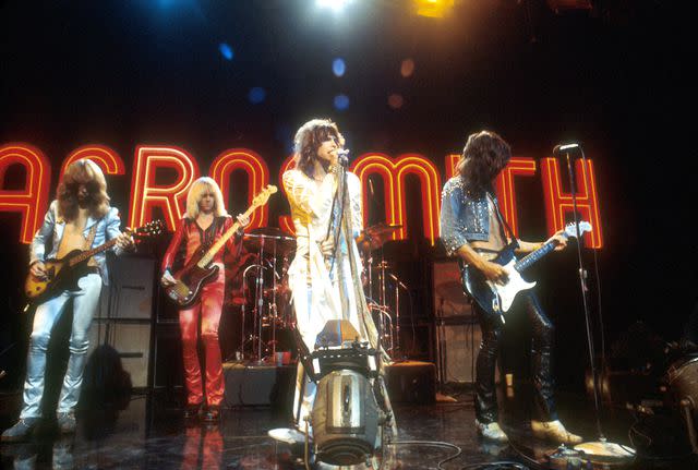 <p>Jeffrey Mayer/WireImage</p> Aerosmith in 1974