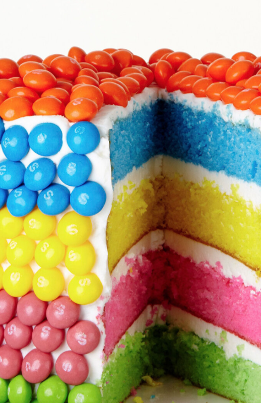 <p>Four sweet layers of brightly colored cake coated in a creamy vanilla icing and decorated with Skittles candy. While this cake is jaw-dropping and impressive, it's also surprisingly simple to make.</p><p><strong>Get the recipe: <a href="https://www.bitememore.com/easy-recipes/rainbow-layer-cake-recipe" rel="nofollow noopener" target="_blank" data-ylk="slk:Rainbow Layer Cake with Skittles;elm:context_link;itc:0;sec:content-canvas" class="link "><em>Rainbow Layer Cake with Skittles</em></a></strong></p>