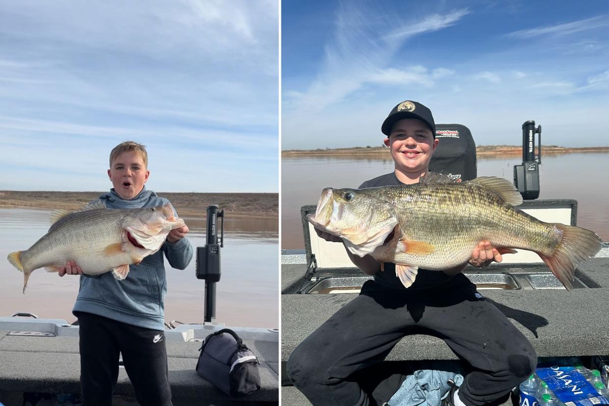 Angler poses with trophy bass in Texas.