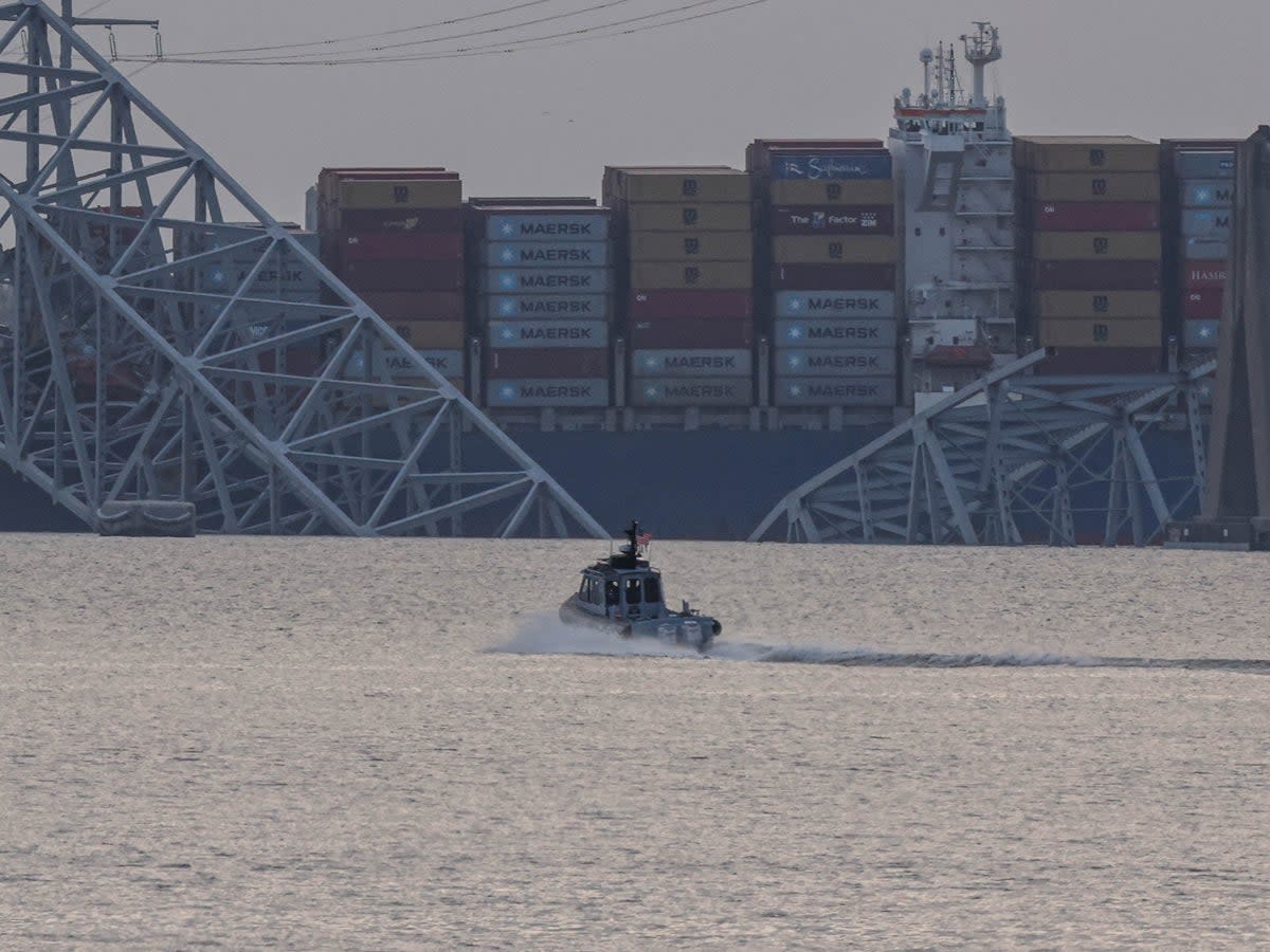 The Francis Scott Key Bridge collapsed after being hit by a cargo ship (Getty Images)