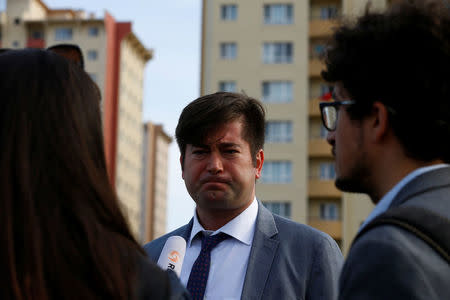Ismail Cem Halavurt, lawyer of the jailed pastor Andrew Brunson, talks to media outside the Aliaga Prison and Courthouse complex in Izmir, Turkey May 7, 2018. REUTERS/Osman Orsal