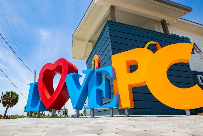 The new welcome center in downtown Panama City will open this month and features a conference room, public showering facilities, and a 500 square-foot bay-facing open deck. It also features colorful life-size letters for “LovePC” - with a red heart replacing the second letter. 