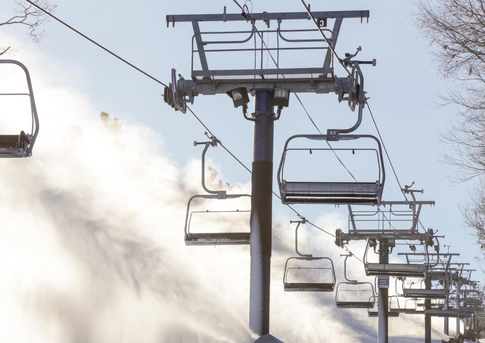 A chairlift at Wachusett Mountain Ski Area in Princeton.