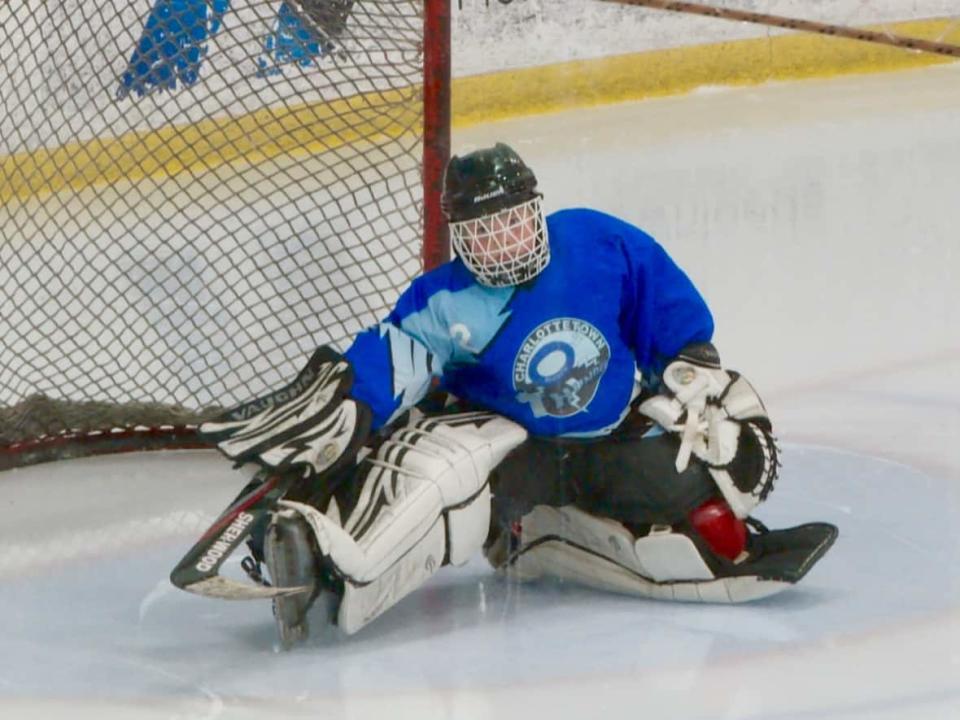 Rylan Dunn, 11, has been a hockey goalie for six years.  (Sheehan Desjardins/CBC News - image credit)