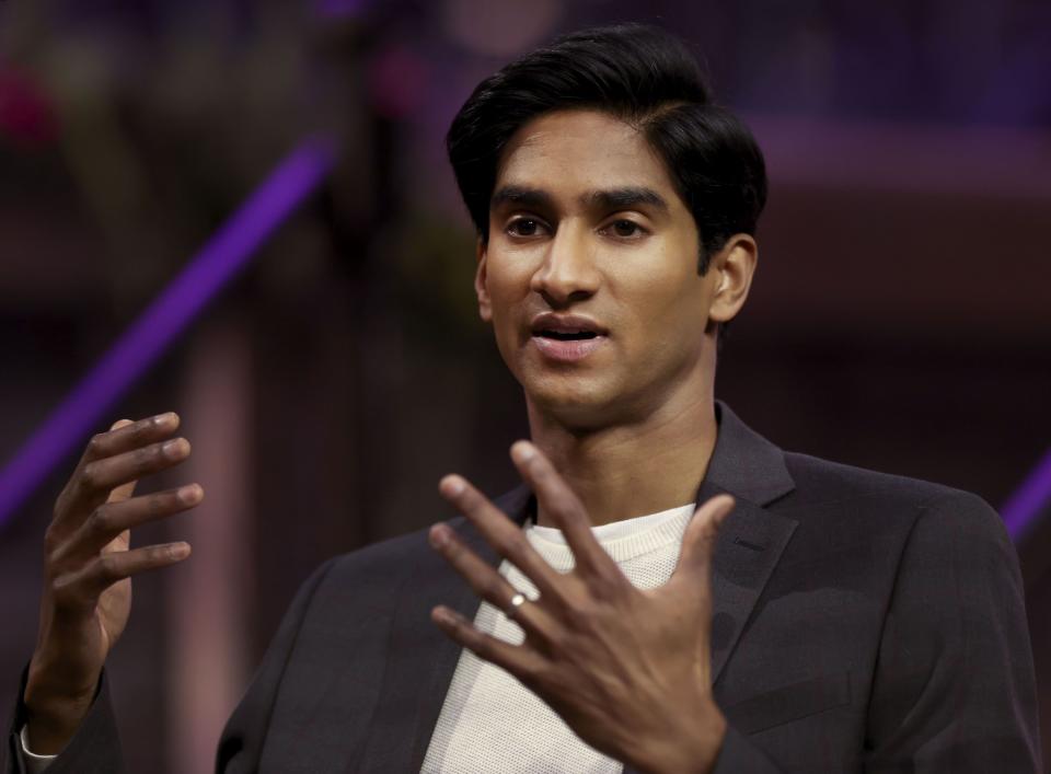 Michael Maliakel speaks about performing in the Tabernacle Choir and Orchestra at Temple Square’s 2023 Christmas concert at the Conference Center of The Church of Jesus Christ of Latter-day Saints in Salt Lake City on Friday, Dec. 15, 2023. | Laura Seitz, Deseret News