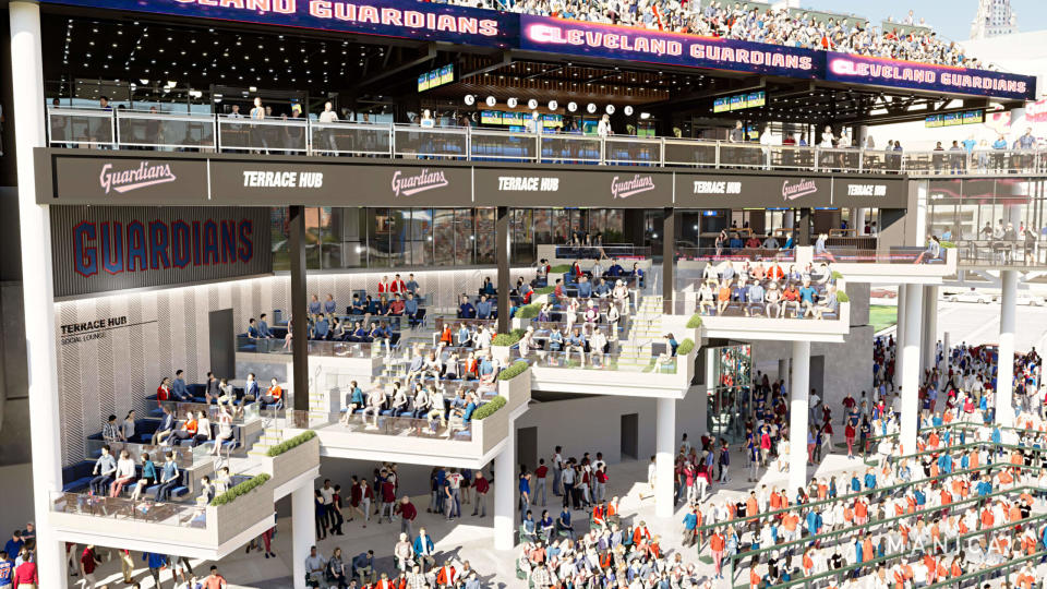 Rendering of transformed Terrace Club at Progressive Field