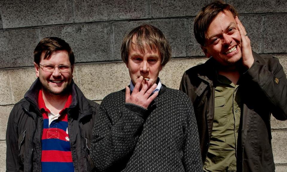 Playwrights David Eldridge, Robert Holman and Simon Stephens in 2010; the trio co-wrote A Thousand Stars Explode in the Sky at Lyric Hammersmith.