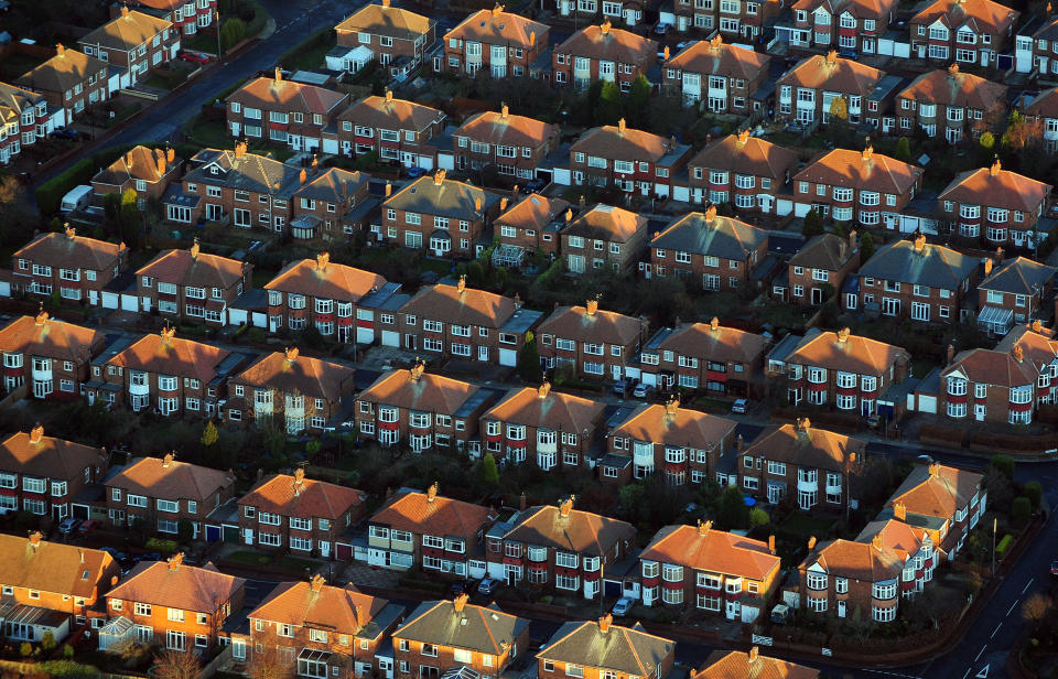 Aerial view of houses in Newcastle.