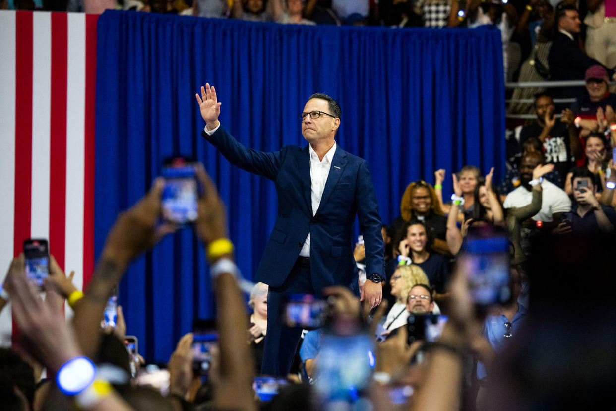 Governor Josh Shapiro takes  (Pete Kiehart for NBC News)