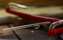 <p>A triple distilled ball of mercury is seen in a glass tube as neon tubes are made in God’s Own Junkyard workshop in Rainham, east London, Britain, May 17, 2017. (Photo: Russell Boyce/Reuters) </p>