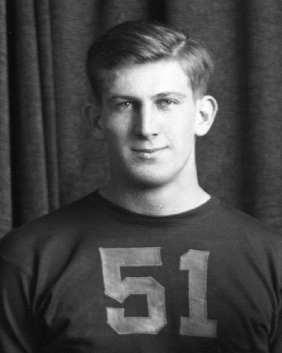 Elmer Gedeon in 1937 on the University of Michigan football team.