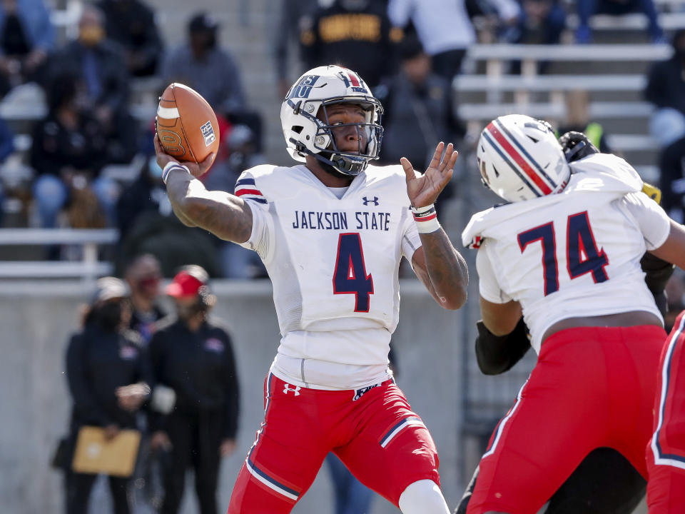 HBCU football players will get the chance to show off their skills at the very first HBCU Combine in Jan. 2022. (Photo by Don Juan Moore/Getty Images)