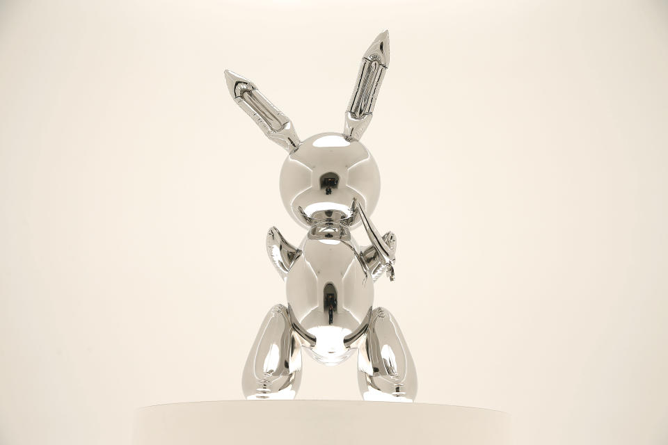 A sculpture of a" Rabbit" by Jeff Koons. Source: Getty