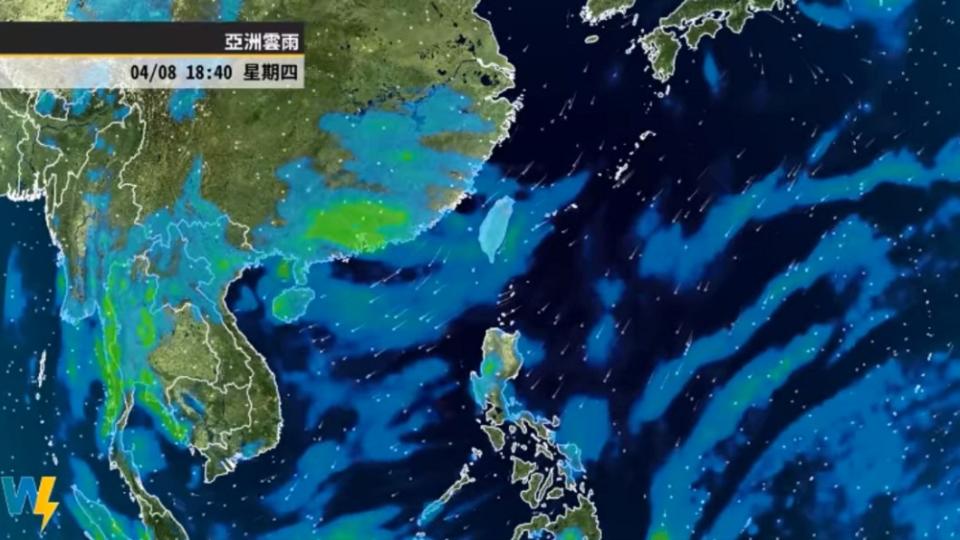 今日迎風面北部、東半部雲量增多。（圖／翻攝自天氣風險 WeatherRisk Facebook）