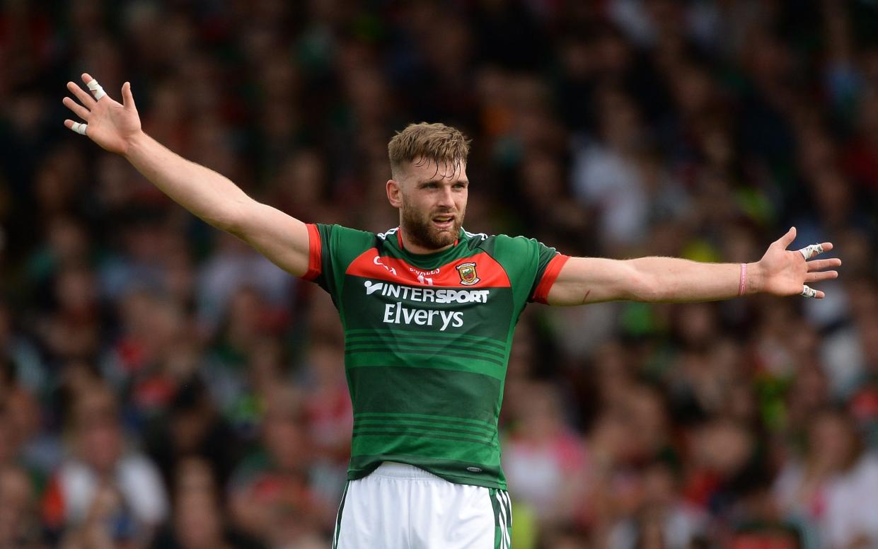 Mayo man: Aidan O'Shea in action v Cork - Sportsfile