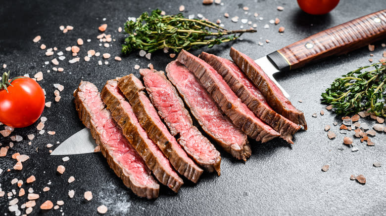 Grilled flat iron steak 