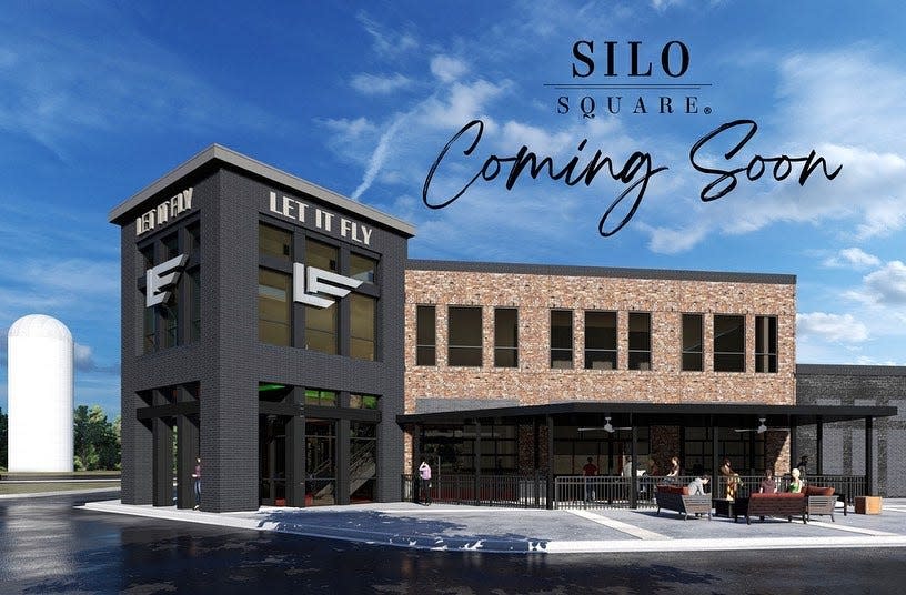 A rendering of the Let it Fly sports bar planned for Silo Square. Developers plan to open the bar in the Summer of 2023.