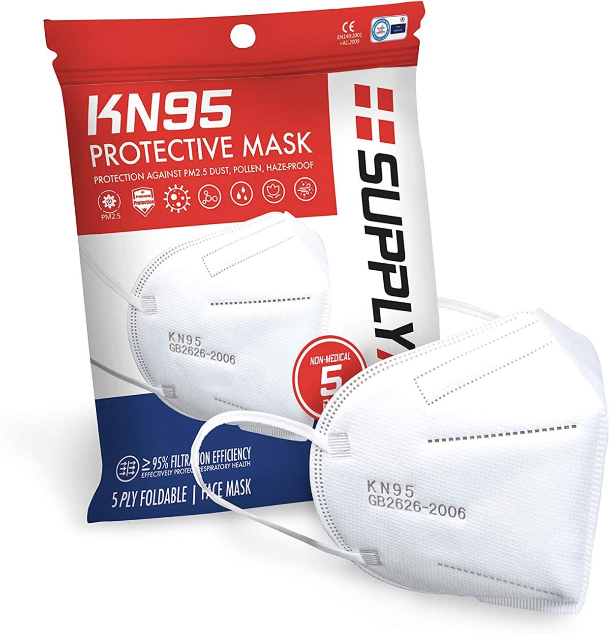 SupplyAID KN95 Masks, 5-Pack (Photo: Amazon)