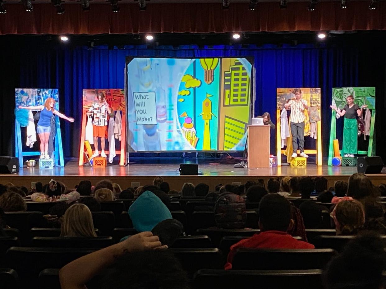 Scenes from 'The STEAM Plays,' performed in Michigan schools. Thalia Lara