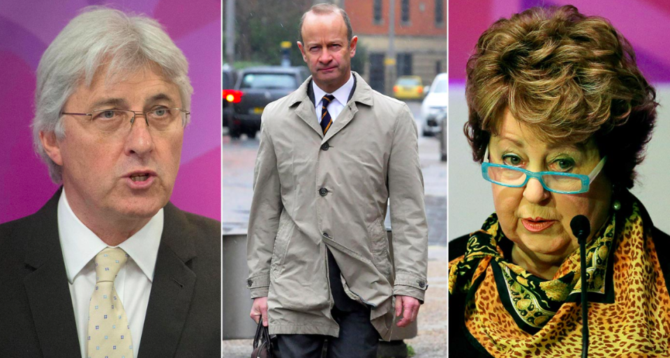 John Bickley (l) and Margot Parker (r) have resigned in protest at Henry Bolton (m) refusing to stand down as Ukip leader (Rex)