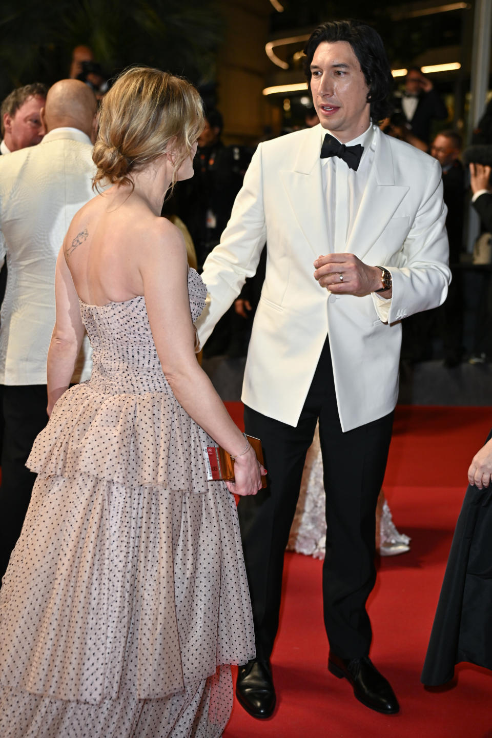 Joanne Tucker et Adam Driver (Photo by Stephane Cardinale - Corbis/Corbis via Getty Images)