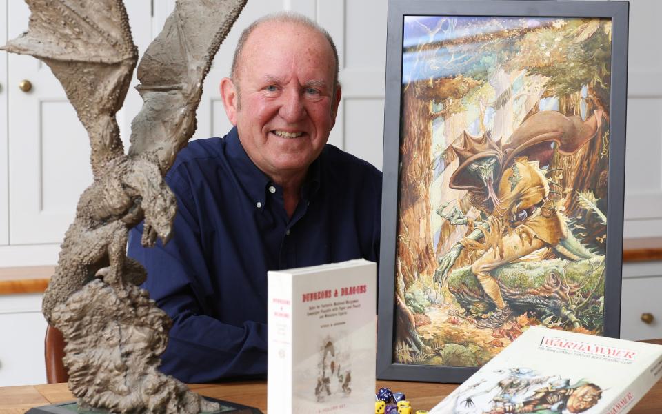 Fantasy author, entrepreneur, and co-founder of Games Workshop Sir Ian Livingstone, 72, at his home in south west London - Clara Molden for The Telegraph