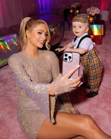 <p>Kevin Ostajewski</p> Paris Hilton and son Phoenix