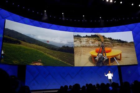 Yael Maguire, director of engineering at Facebook's Connectivity Lab, speaks on stage during the second day of the annual Facebook F8 developers conference in San Jose, California, U.S., April 19, 2017. REUTERS/Stephen Lam