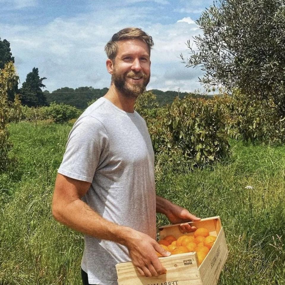 Calvin Harris at his farm in Ibiza