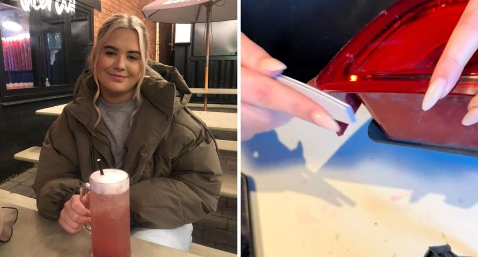 Nail technician Jaimie Butler has gone viral for fixing a tail light as if it were a nail extension. (Credit: Jaimie Butler / TikTok)