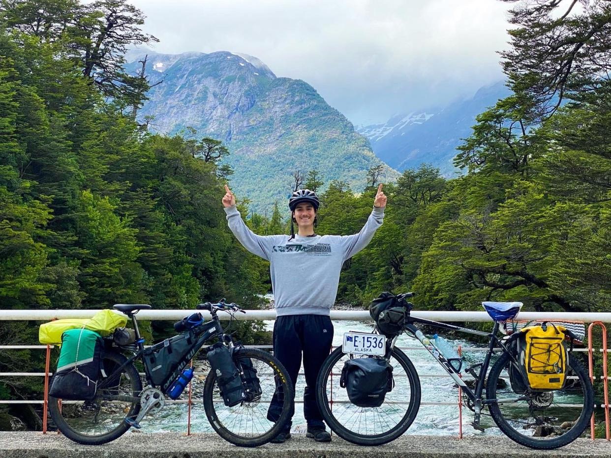 Liam Garner says he's not the man he was when he started biking the "Pan-American highway."